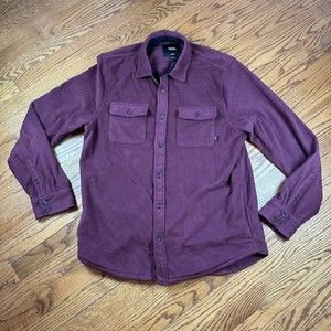 Vans Men's Casual Button Down Shirt - Burgundy